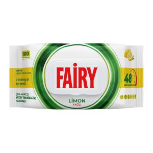دستمال سطوح چند منظوره Fairy مدل Limon رایحه لیمو بسته 100 عددی