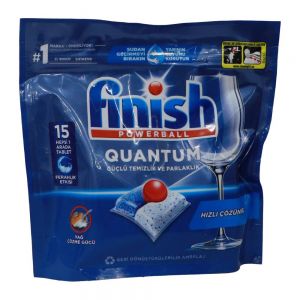 قرص ماشین ظرفشویی Finish سری Powerball مدل Quantum بسته 15 عددی