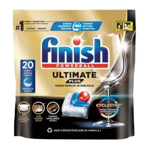 قرص ماشین ظرفشویی Finish سری Powerball مدل Ultimate Plus  بسته 20 عددی