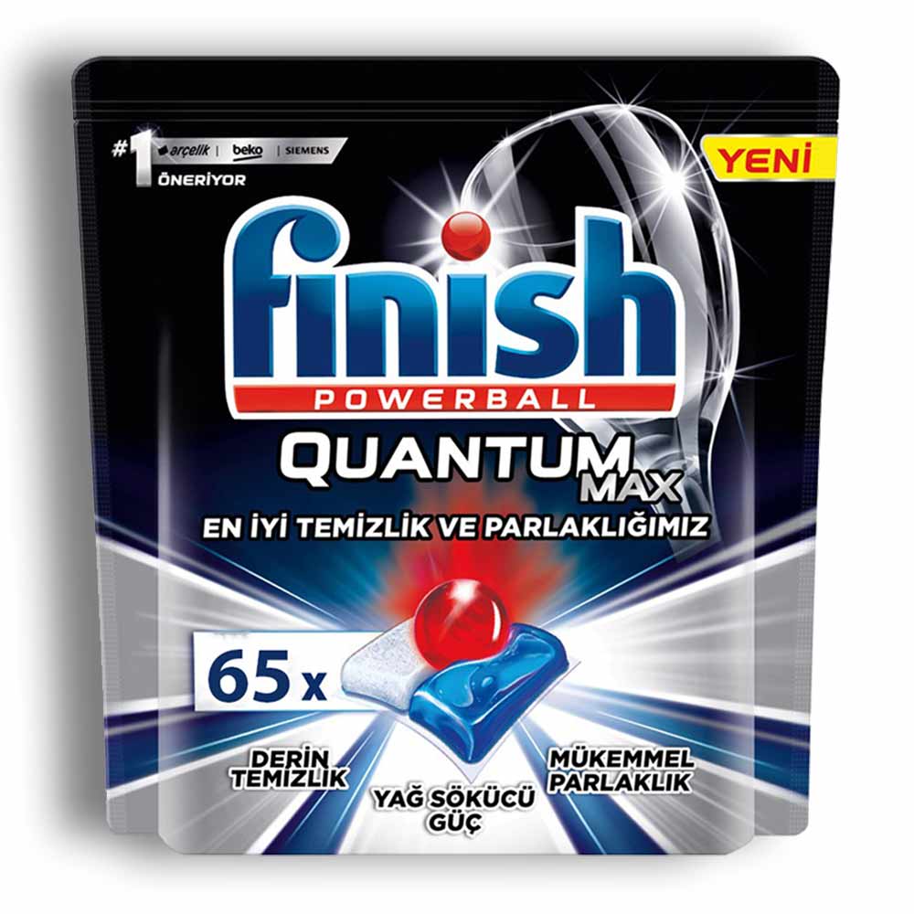 قرص ماشین ظرفشویی Finish سری Powerball مدل  Quantum Max تعداد 65 عدد