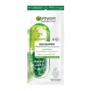 ماسک صورت ورقه ای گارنیه Garnier مدل Niacinamide مناسب پوست چرب وزن 15 گرم