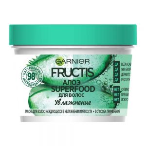 ماسک مو آبرسان عمیق و تغذیه کننده گارنیه Garnier سری Fructis Hair Food مدل Aloe Vera حجم 390 میل