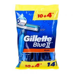 خودتراش یکبار مصرف ژیلت Gillette مدل Blue 2 Plus بسته 14 عددی