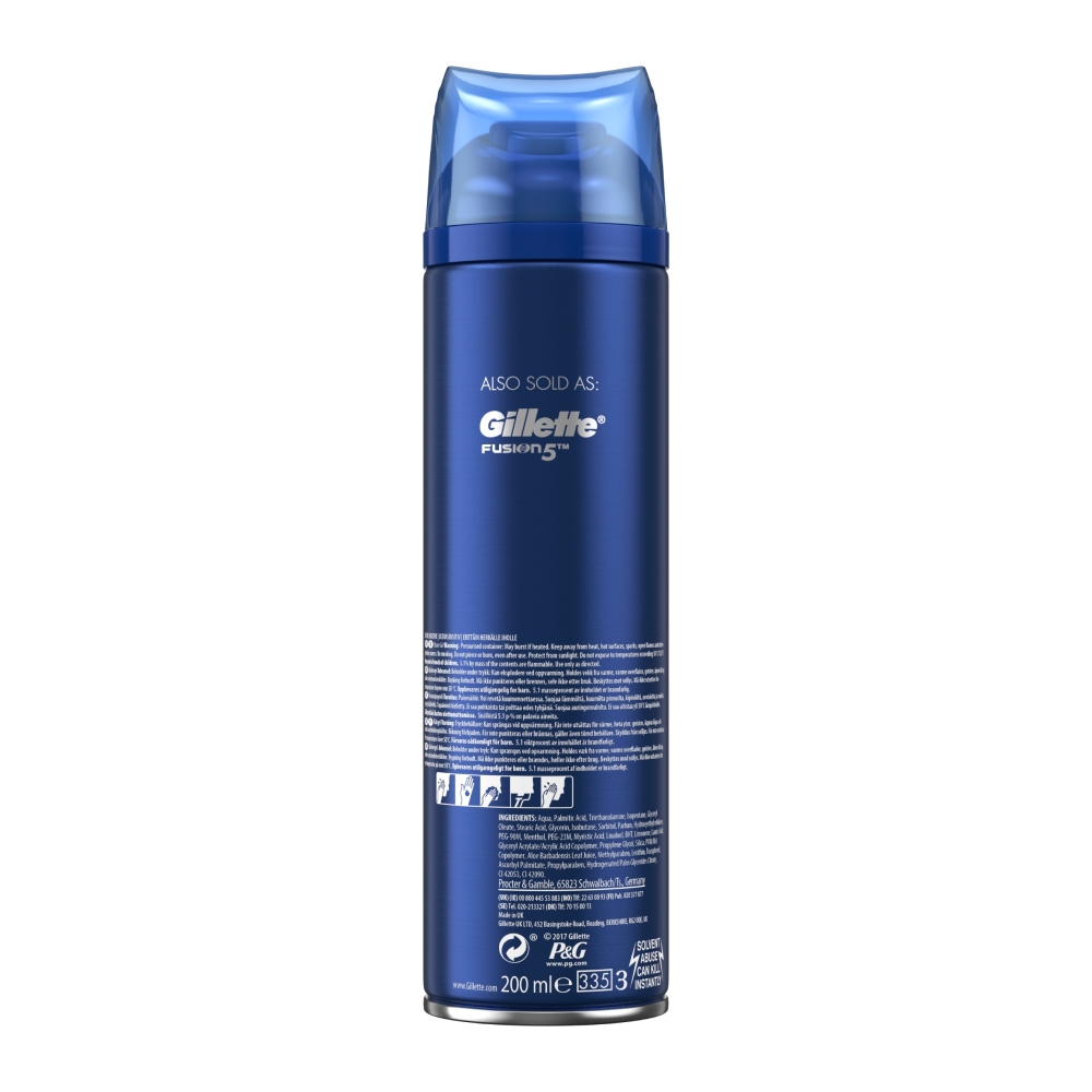 ژل اصلاح ژیلت Gillette سری Fusion 5x مدل Sensitive حجم 200 میل