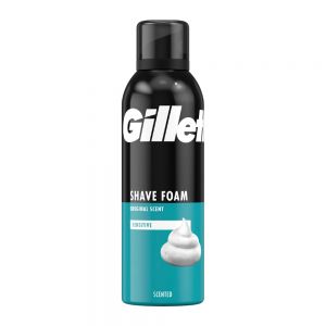 فوم اصلاح صورت Gillette سری Sensitive مدل Original Scent مناسب پوست حساس حجم 200 میل