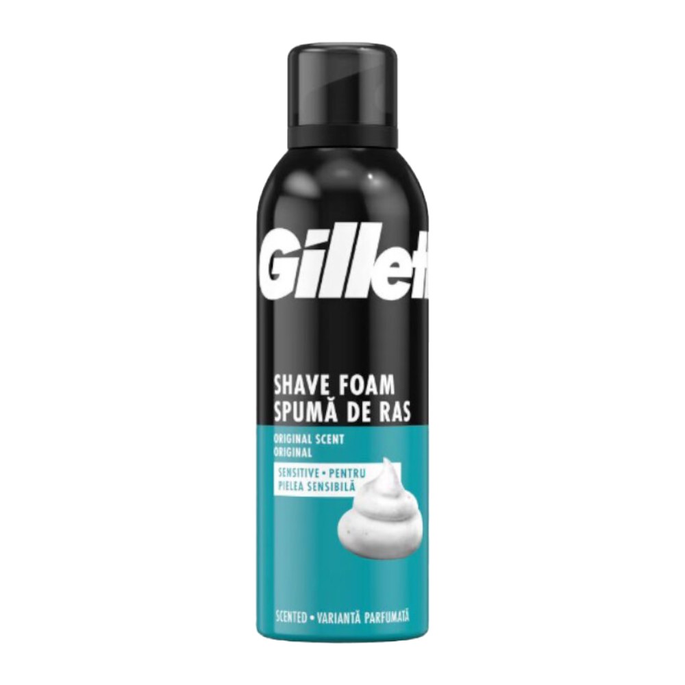 فوم اصلاح صورت ژیلت Gillette مدل Original Scent Sensitive مناسب پوست های حساس حجم 200 میل