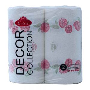 دستمال حوله کاغذی رولی گلریز Golriz مدل Decor Collection چهار لایه بسته 2 عددی