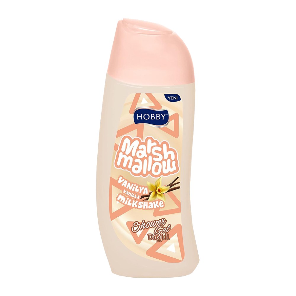 شامپو بدن هوبی Hobby سری Marshmallow مدل Vanilla Milkshake رایحه میلک شیک وانیل حجم 500 میل