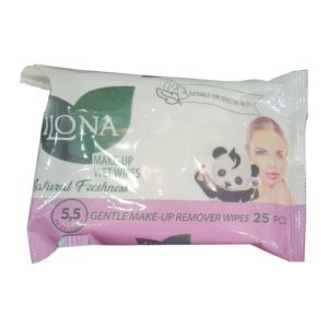 دستمال مرطوب پاک کننده آرایش ایلونا Ilona مدل Natural Freshness بسته 25  عددی