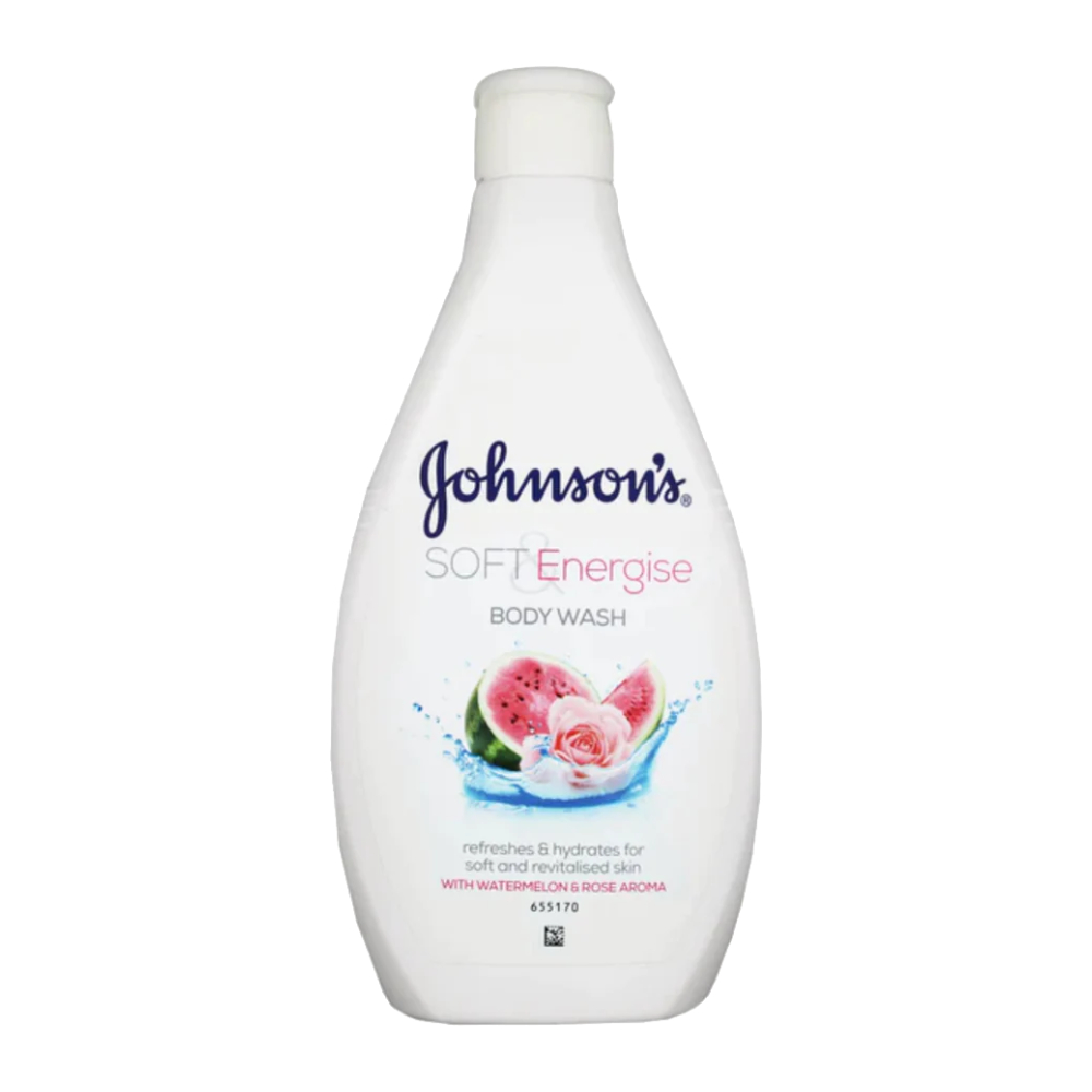 شامپو بدن جانسون Johnsons مدل Soft And Energise رایحه هندوانه و گل سرخ حجم 750 میل