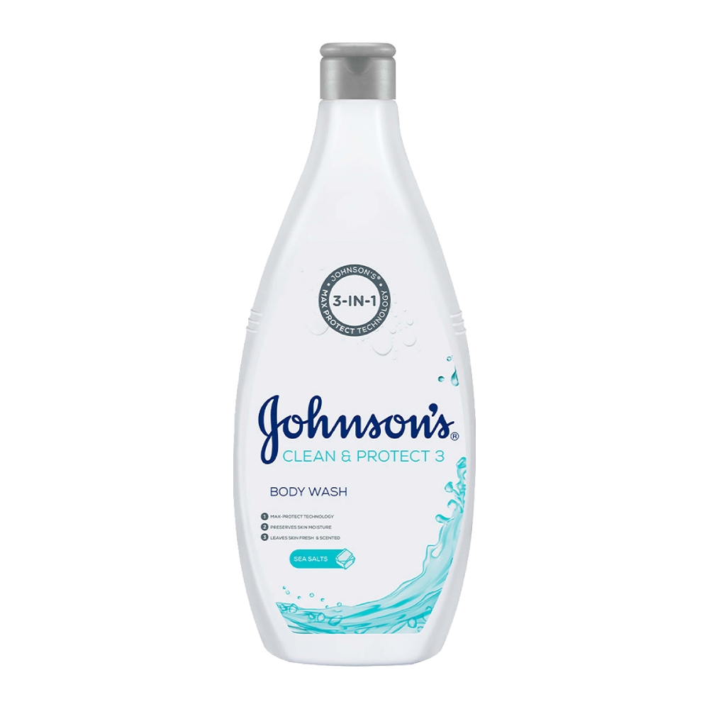 شامپو بدن سه در یک جانسون Johnsons مدل Sea Salt حاوی نمک دریایی حجم 750 میل