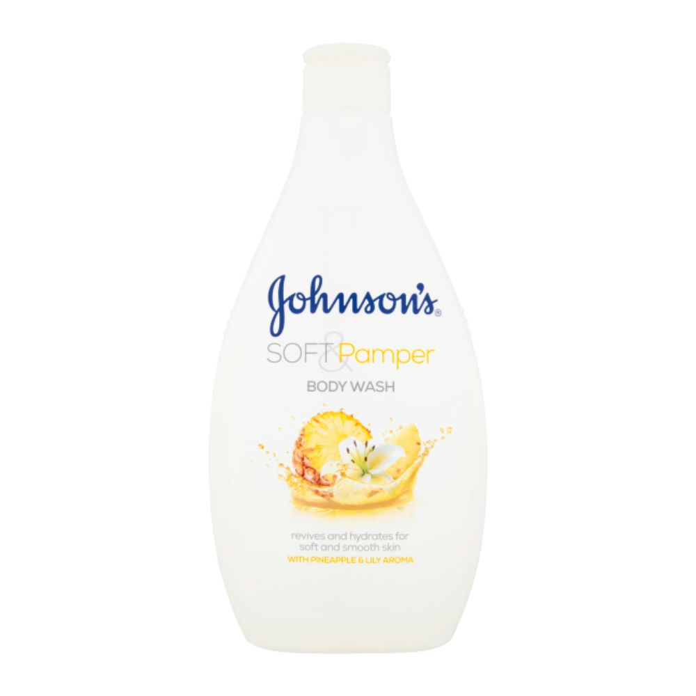 شامپو بدن Johnsons مدل Soft And Pamper رایحه گل زنبق و آناناس حجم 400 میل