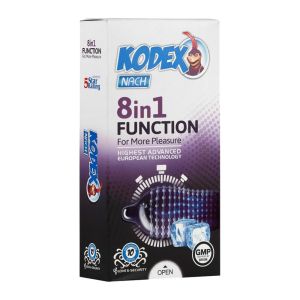 کاندوم خاردار کدکس Kodex مدل 8In1 Function  تحریک کننده G-SPOT بسته 10 عددی
