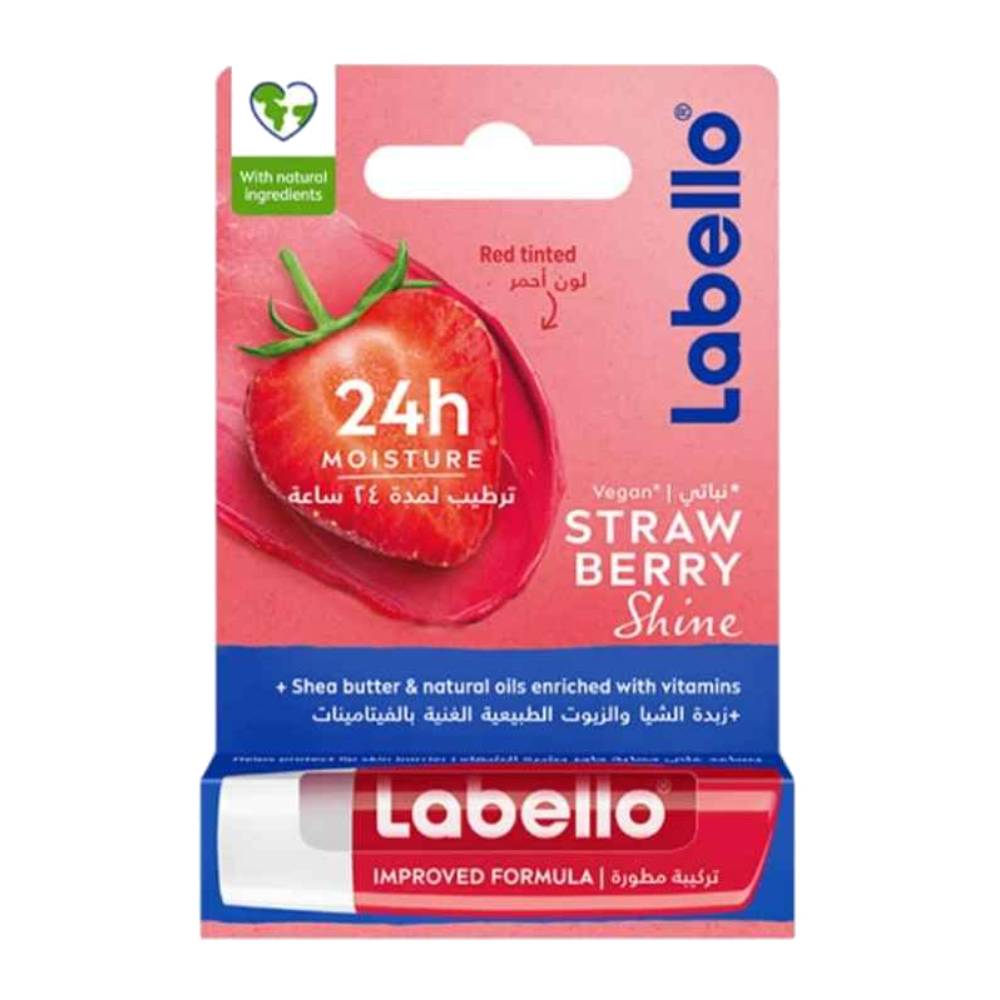بالم لب Labello مدل Strawberry Shine محافظت کننده لب وزن 4.8 گرم