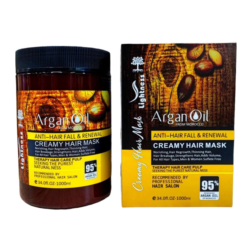 ماسک مو Lightness مدل Argan ضد ریزش مو حاوی روغن آرگان حجم 1000 میل