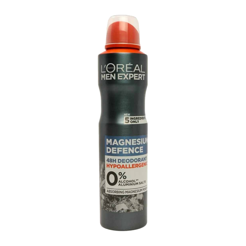اسپری ضد تعریق مردانه لورآل L'Oreal مدل Magnesium Defence حجم 250 میل