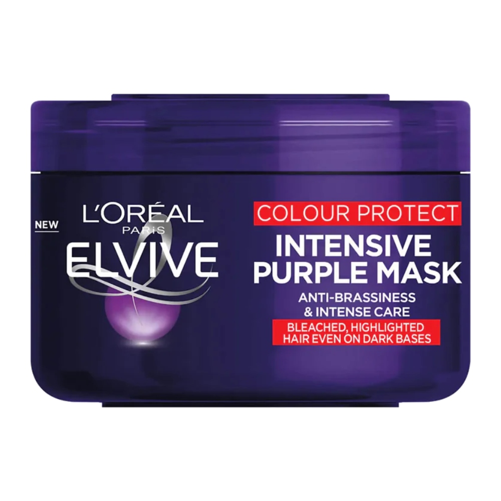 ماسک مو لورآل L'Oreal سری Elvive مدل Intensive Purple Mask مناسب موهای رنگ شده حجم 250 میل