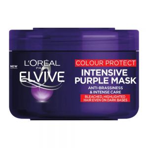 ماسک مو لورآل L'Oreal سری Elvive مدل Intensive Purple Mask مناسب موهای رنگ شده حجم 250 میل