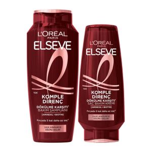 پک دوتایی شامپو و نرم کننده مو ضد ریزش لورآل L'Oreal مدل Komple Direnc حاوی آرژنین حجم 300 میل + 250 میل