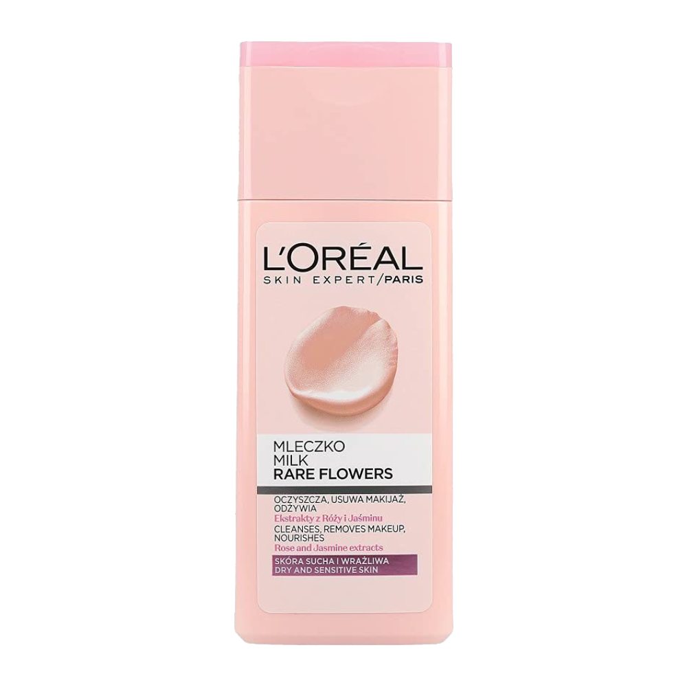 شیر پاک کننده پوست لورآل L'Oreal مدل Rare Flowers مناسب پوست خشک و حساس حجم 200 میل