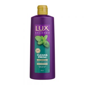 شامپو موی سر لوکس Lux مدل Clean And Fresh حاوی صمغ گیاه گوار و عصاره نعنا حجم 400 میل