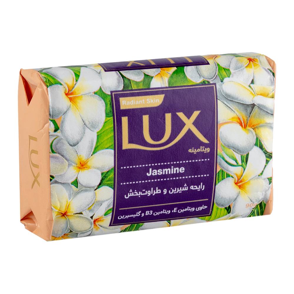 صابون دست و صورت لوکس Lux مدل Jasmine حاوی عصاره گل یاسمن وزن 90 گرم