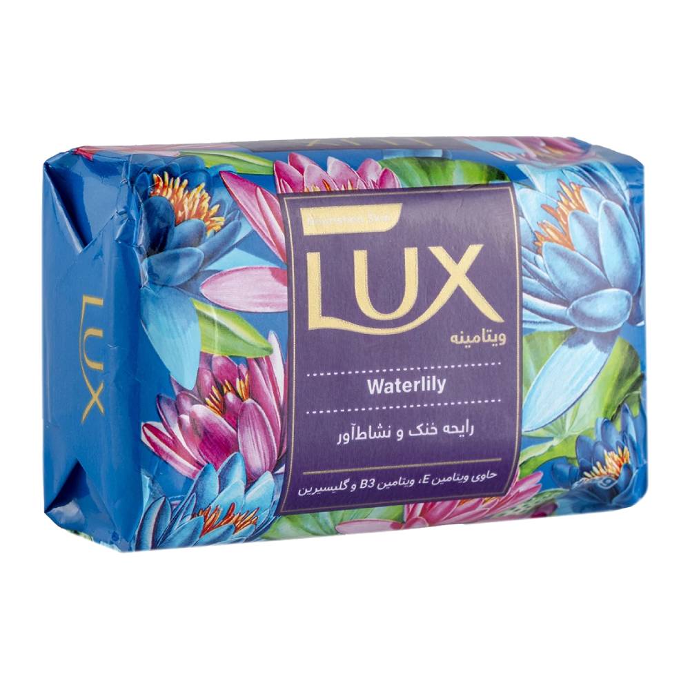 صابون دست و صورت لوکس Lux مدل Waterlily حاوی عصاره نیلوفر آبی وزن 90 گرم