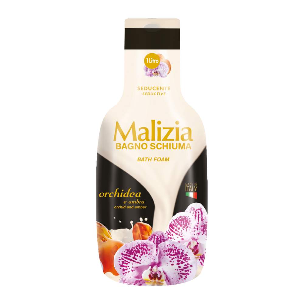 فوم شست و شوی بدن Malizia مدل Orchidea E Ambra حاوی عصاره ارکیده و کهربا حجم 1000 میل