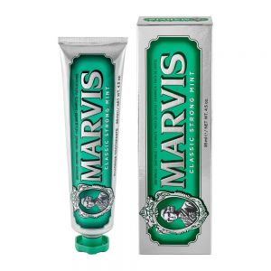 خمیر دندان مارویس Marvis مدل Classic Strong Mint حاوی عصاره نعنا حجم 85 میل