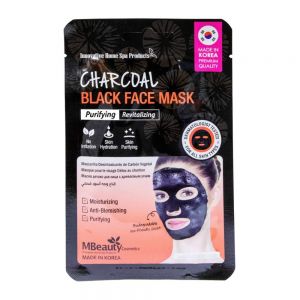 ماسک صورت ورقه ای MBeauty مدل Charcoal Black مناسب انواع پوست بسته 3 عددی