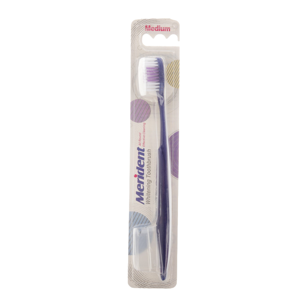 مسواک مدیوم مریدنت Merident مدل Whitening دارای الیاف سفید کننده بسته 1 عددی