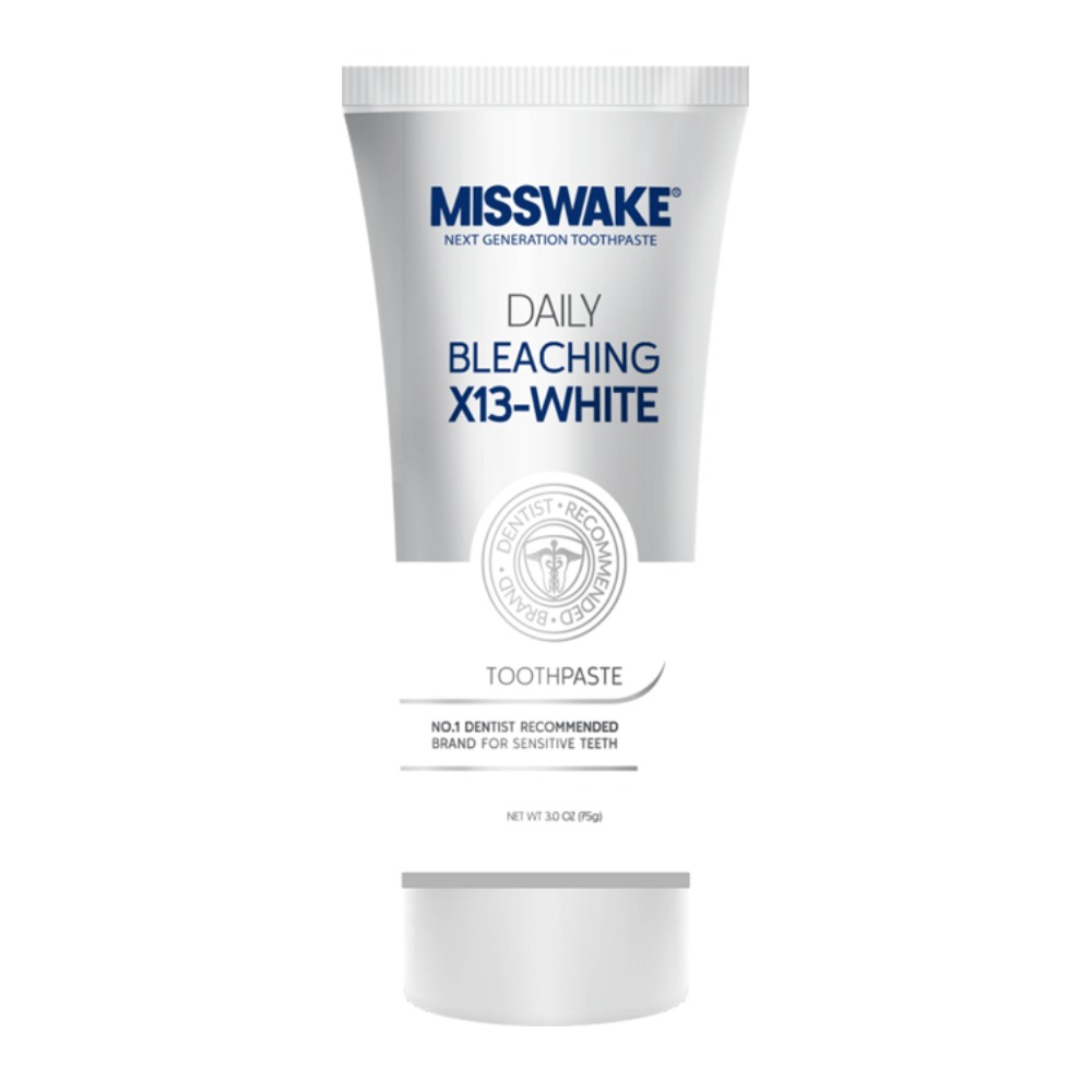 خمیر دندان بلیچینگ دانه آبی میسویک Misswake مدل Bleaching X13-White وزن 75 گرم