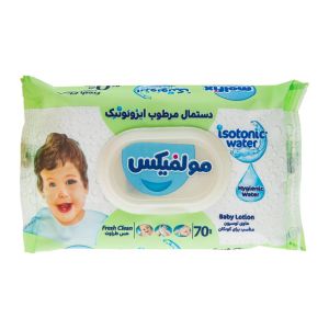 دستمال مرطوب ایزوتونیک مولفیکس Molfix مدل Baby Lotion حاوی لوسیون کودک بسته 70 عددی