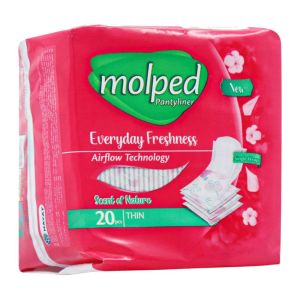 پد بهداشتی نازک روزانه مولپد Molped مدل Everyday Freshness معطر بسته 20 عددی