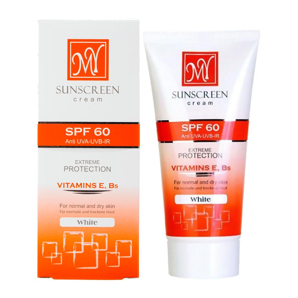 کرم ضد آفتاب بی رنگ مای My مدل White حاوی SPF60 حجم 50 میل