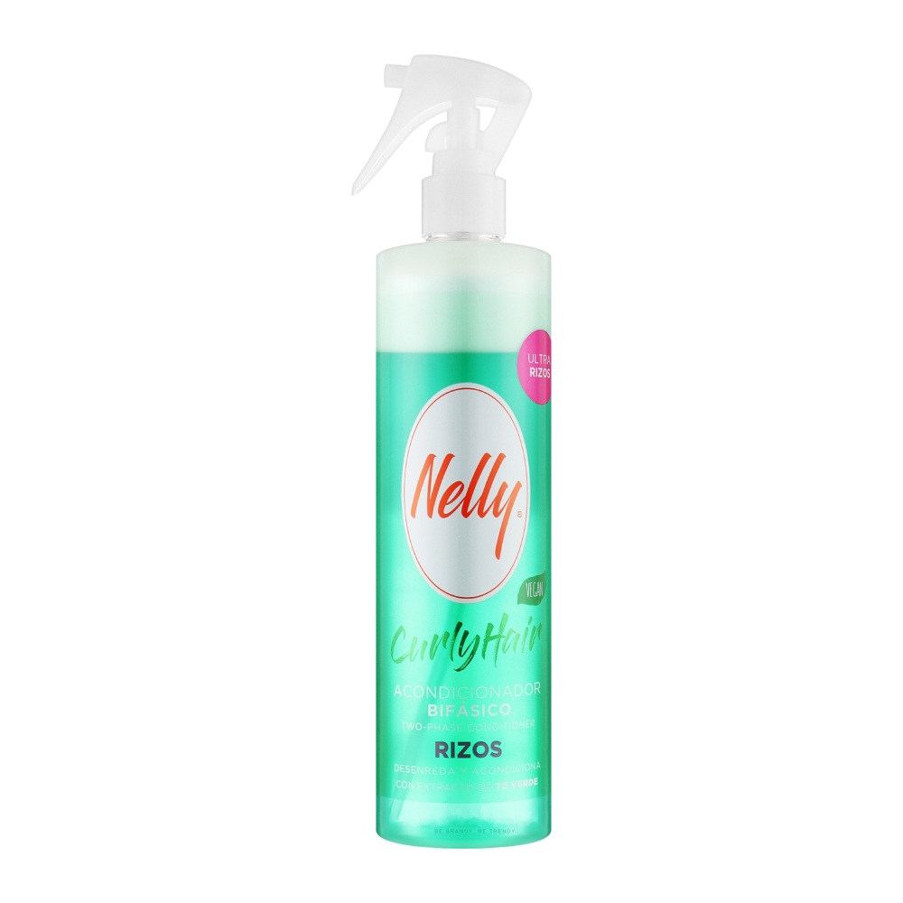 اسپری موی دو فاز نلی Nelly مدل Curly Hair مناسب موهای فر و مجعد حجم 400 میل