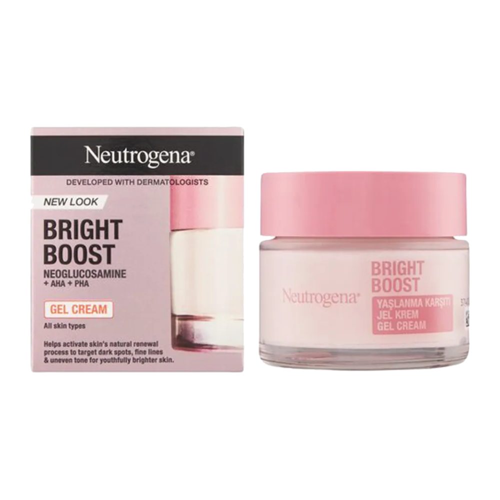 کرم ژل ضد پیری Neutrogena مدل Bright Boost ضد چروک و روشن کننده پوست حجم 50 میل
