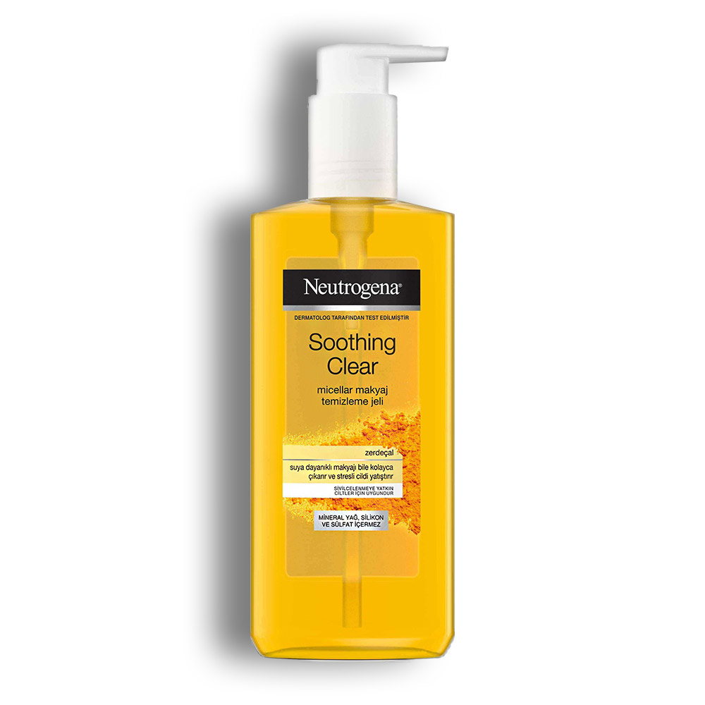 ژل آرایش پاک کن Neutrogena سری Soothing Clear حاوی عصاره زردچوبه حجم 200 میل