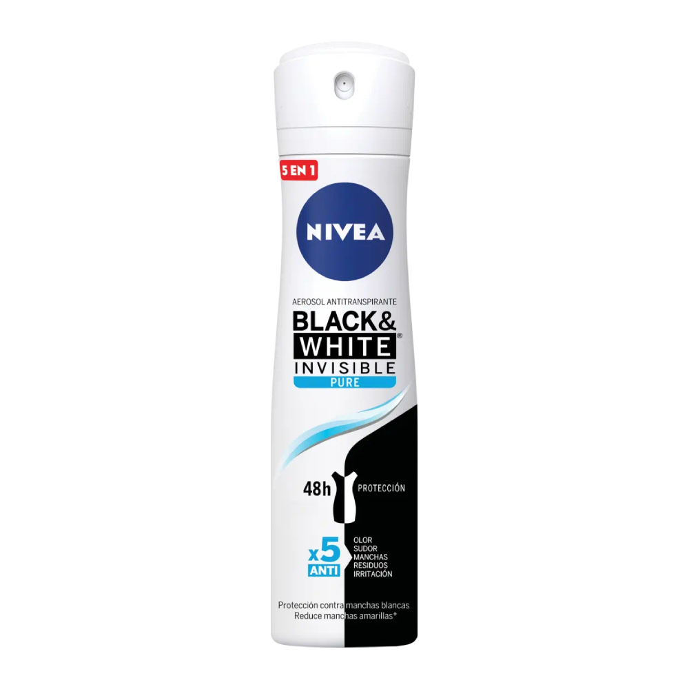 اسپری ضد تعریق زنانه نیوآ Nivea مدل Black And White Invisible Pure حجم 200 میل