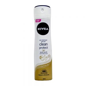 اسپری ضد تعریق زنانه نیوآ Nivea مدل Clean Protect ماندگاری 48 ساعت حجم 200 میل