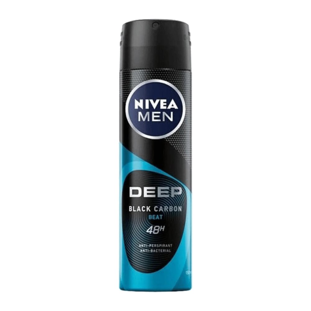اسپری ضد تعریق مردانه نیوآ Nivea مدل Deep Black Carbon Beat حجم 150 میل