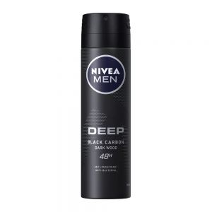 اسپری ضد تعریق مردانه نیوآ Nivea مدل Deep Black Carbon Dark Wood حجم 150 میل