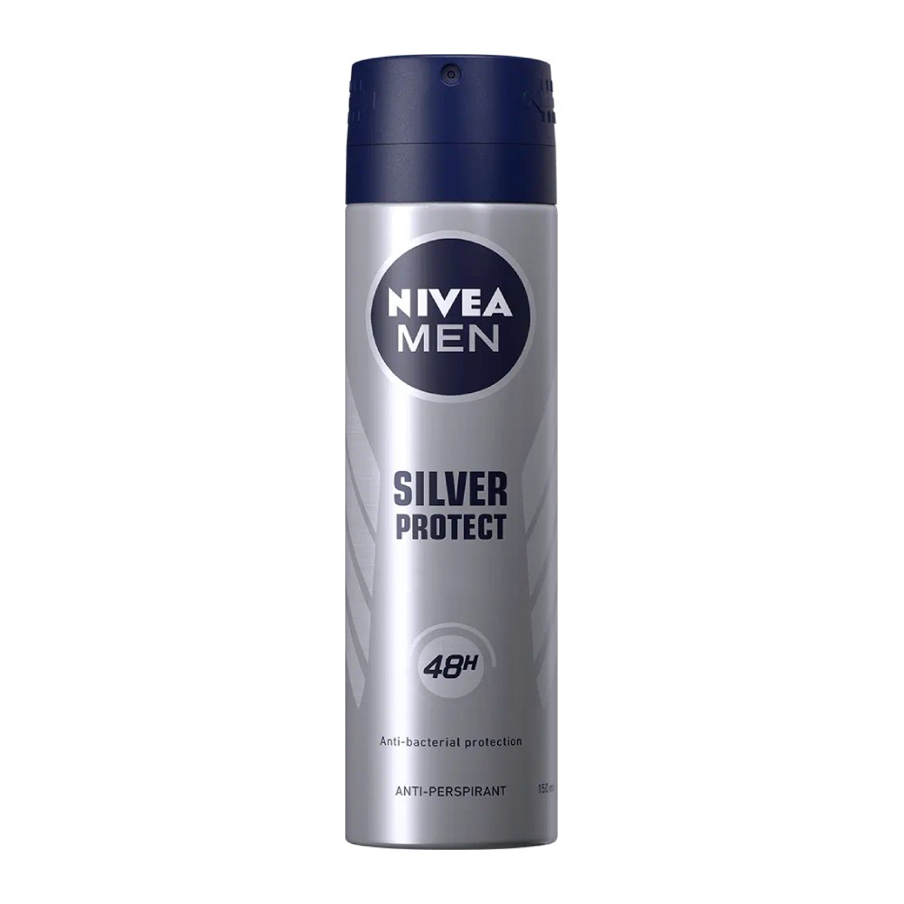 اسپری ضد تعریق مردانه نیوآ Nivea مدل Silver Protect آنتی باکتریال حجم 150 میل