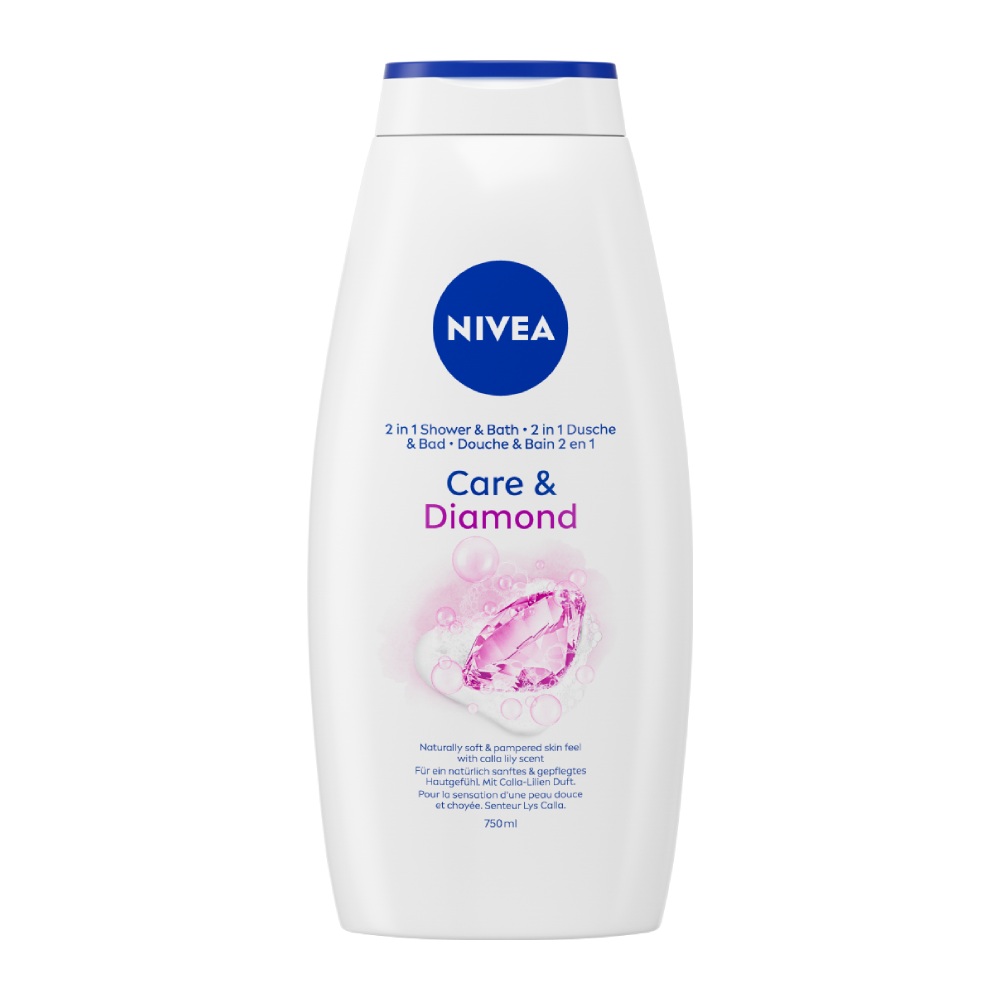 شامپو بدن نیوآ Nivea مدل Care And Diamond رایحه گل زنبق حجم 750 میل