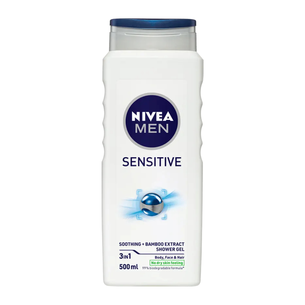 شامپو سر و بدن مردانه نیوآ Nivea مدل Sensitive حجم 500 میل