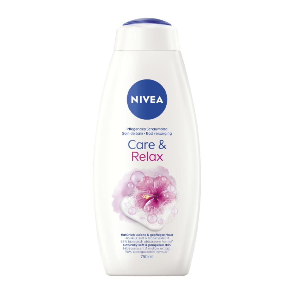 شامپو بدن نیوآ Nivea مدل Care And Relax حاوی عصاره گل ختمی حجم 750 میل