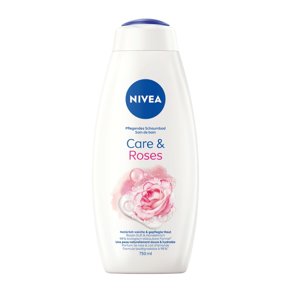 شامپو بدن نیوآ Nivea مدل Care And Roses با رایحه گل رز حجم 750 میل