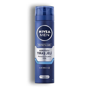 ژل اصلاح صورت Nivea سری Protect And Care مدل Ultra Glide آلوورا حجم 200 میل