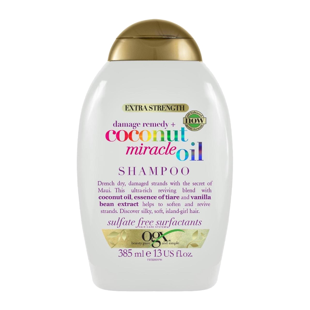 شامپو ترمیم کننده مو OGX مدلCoconut Miracle Oil حاوی روغن نارگیل حجم 385 میل