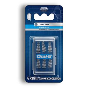 برس مخروطی یدک مسواک بین دندانی Oral-B سری Clinic Line مدل Tapered تعداد 6 عدد